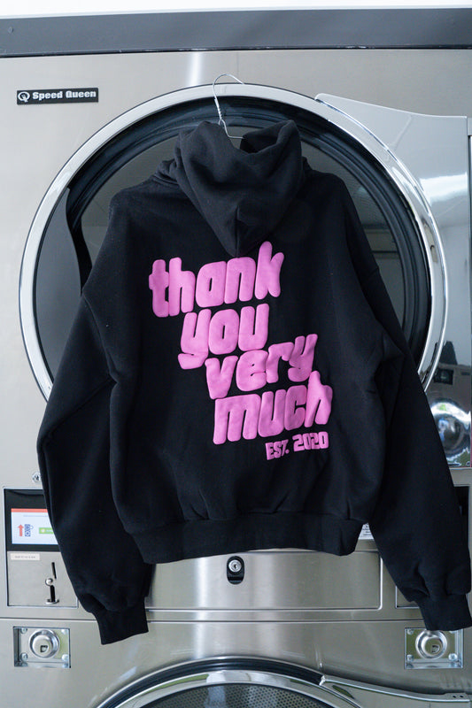 THANK YOU VERY MUCH BLACK HOODIE - PUFF